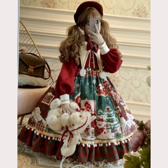 Snowman House Sweet Lolita Style Dress OP (DJ03)